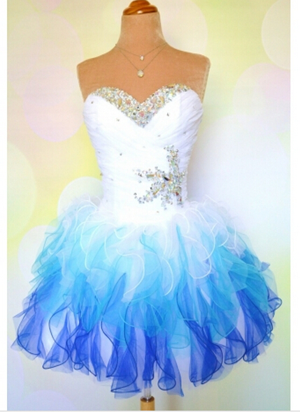 Short Prom Dresses,tulle Prom Dresses,rainbow Dress Strapless A Line Prom  Dresses,short Homecoming D on Luulla