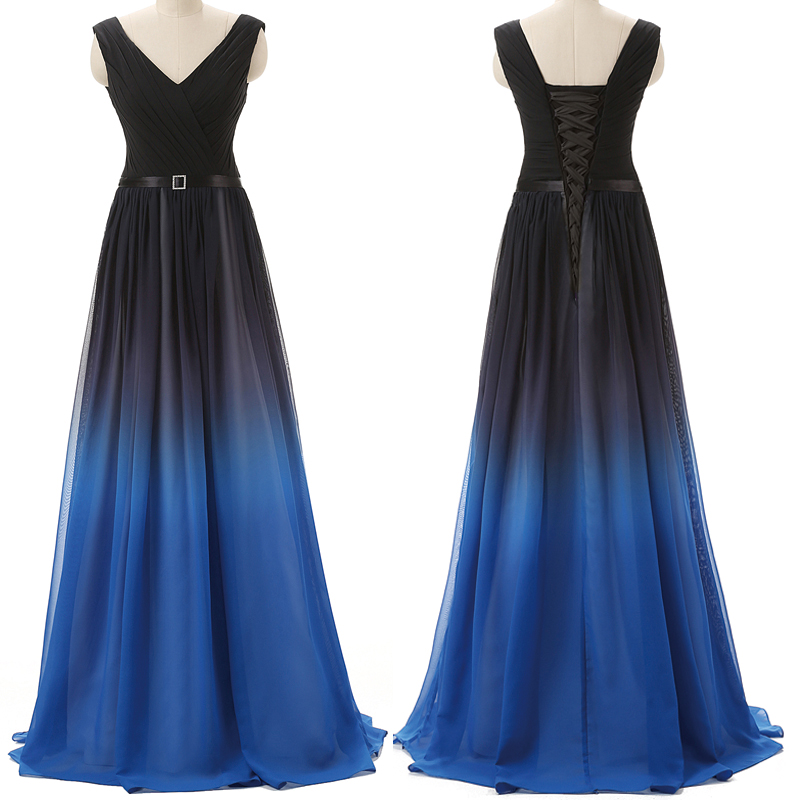 sachin and babi light blue dress Long Beaded Prom Dress with Choker Collar Eggplant / 2 main image 0