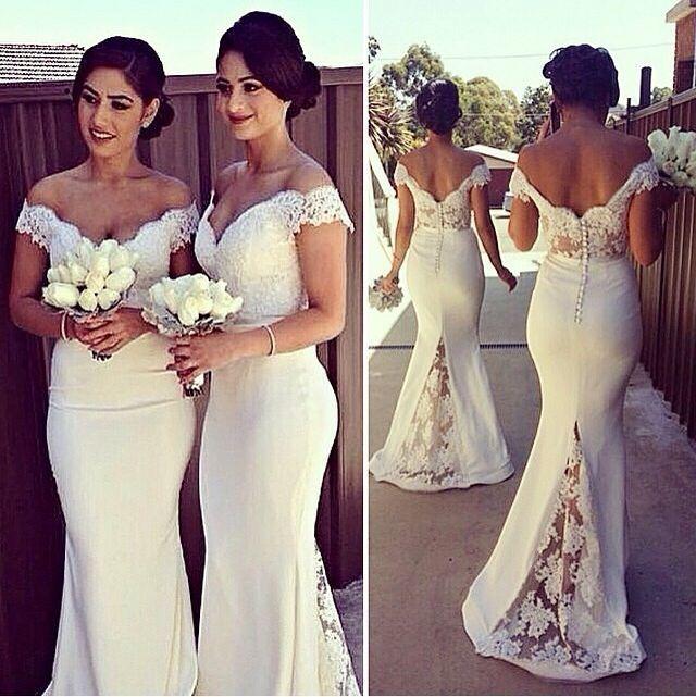 White Dresses,bridesmaid Dresses, Bridesmaid Dresses,long Bridesmaids Dresses,bridesmaids Dresses,strapless Lace Chiffon Mermaid Long Bridesmaid